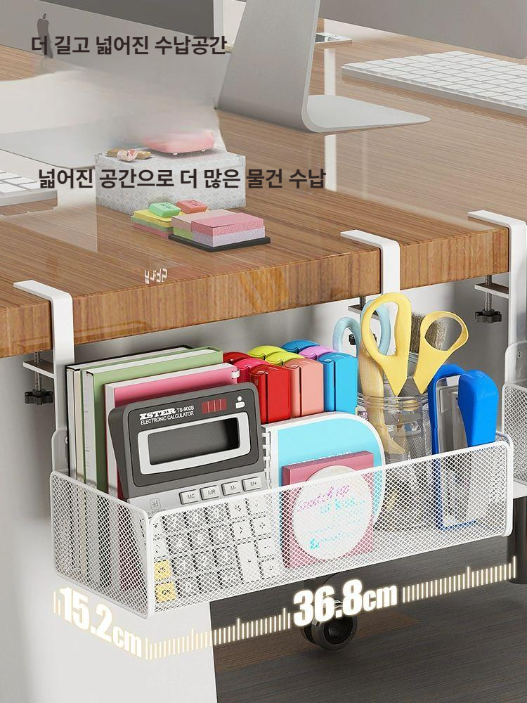문틀 선반 테이블 도어 수납함 책상 옷장 틈새 정리 가방보관 걸이형 화이트 - 상세 이미지 2