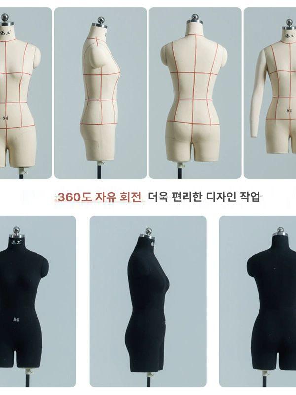 의상 마네킹 여성 상반신 드레이핑 피팅 패턴제작 재단용 토르소 디자인 - 상세 이미지 4