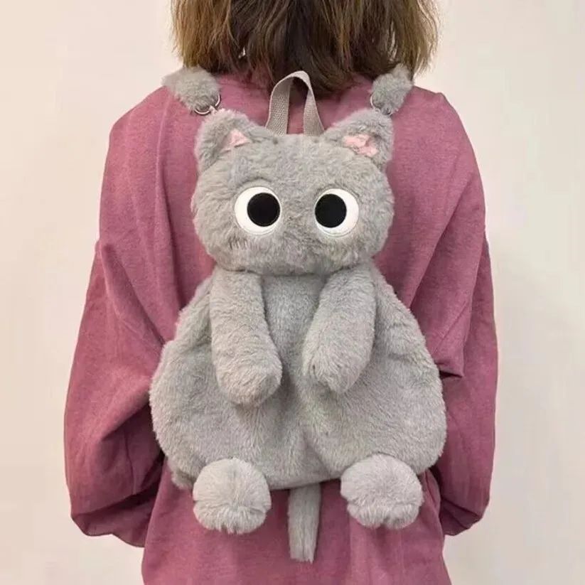 고양이가방 고양이 배낭 캣 동물 인형 백팩 귀여운 선물 블랙 - 상세 이미지 5
