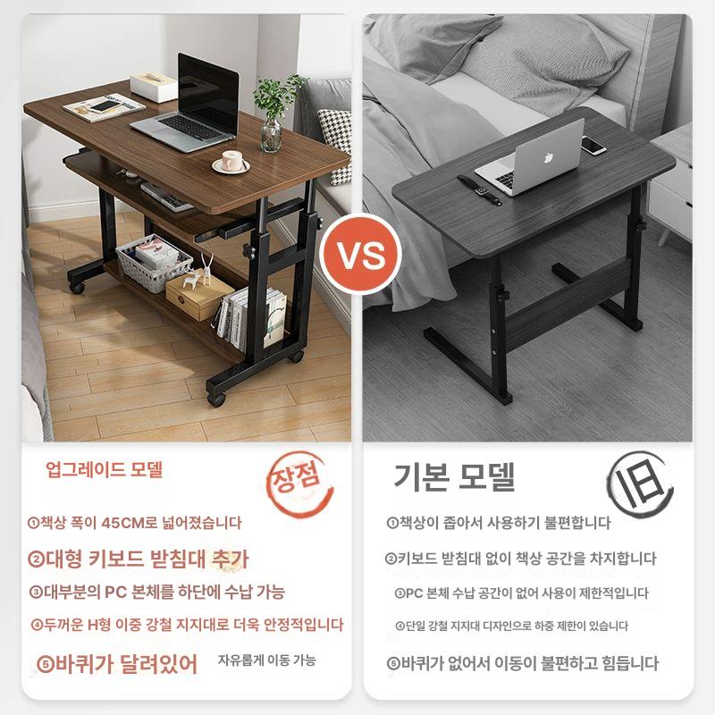 1인용 이동식 컴퓨터 책상 소형 간이 좁은방 가정용 원룸 프린터 테이블 - 상세 이미지 2