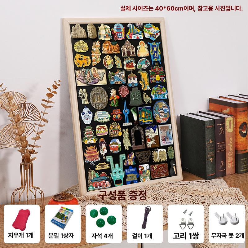 대형 자석 보드판 30x40cm 월넛원목프레임 고급 메탈 자석수집 메모보드 탁상용 벽걸이 소형 20x30cm 브라운 [사이즈 설명 참조] 이미지 8