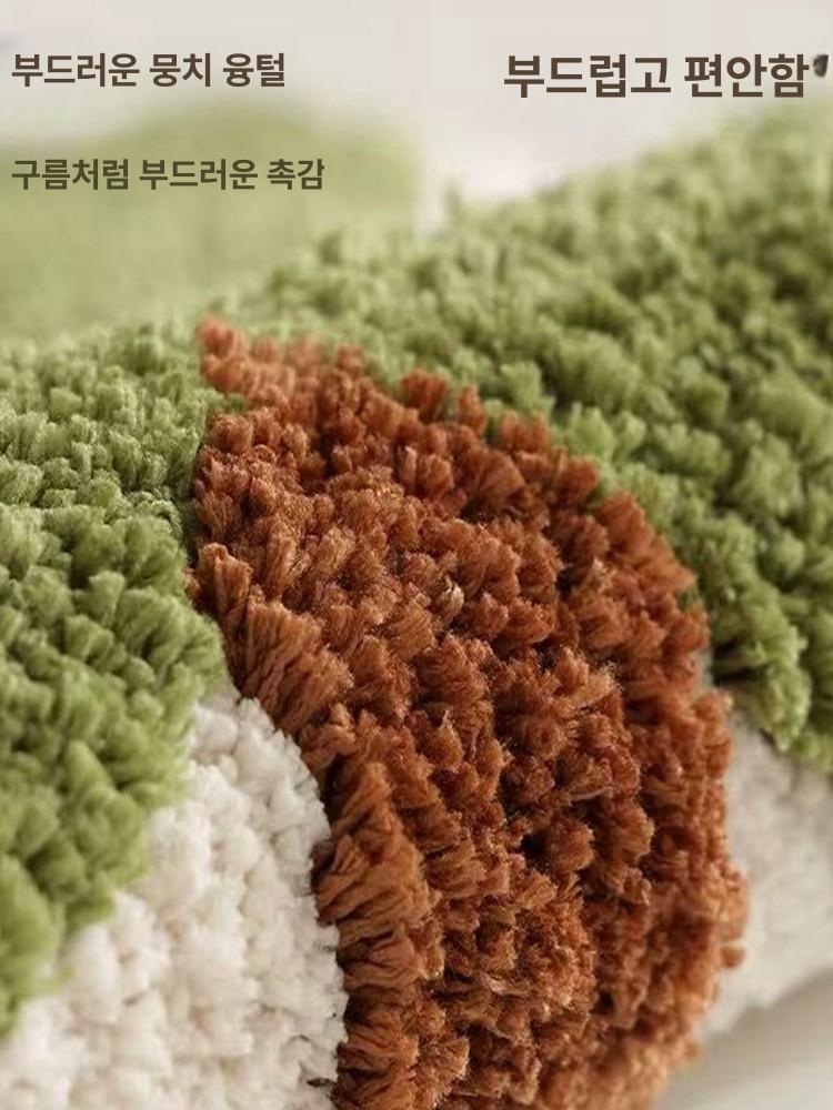 하트 카페트 베이지 미니 러그 매트 인테리어 여성용 니트백 토트 - 상세 이미지 3