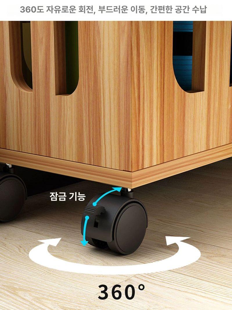 이동식 카트 보관함 배드민턴 라켓 매트 정리함 요가용품 수납박스 바퀴 - 상세 이미지 3