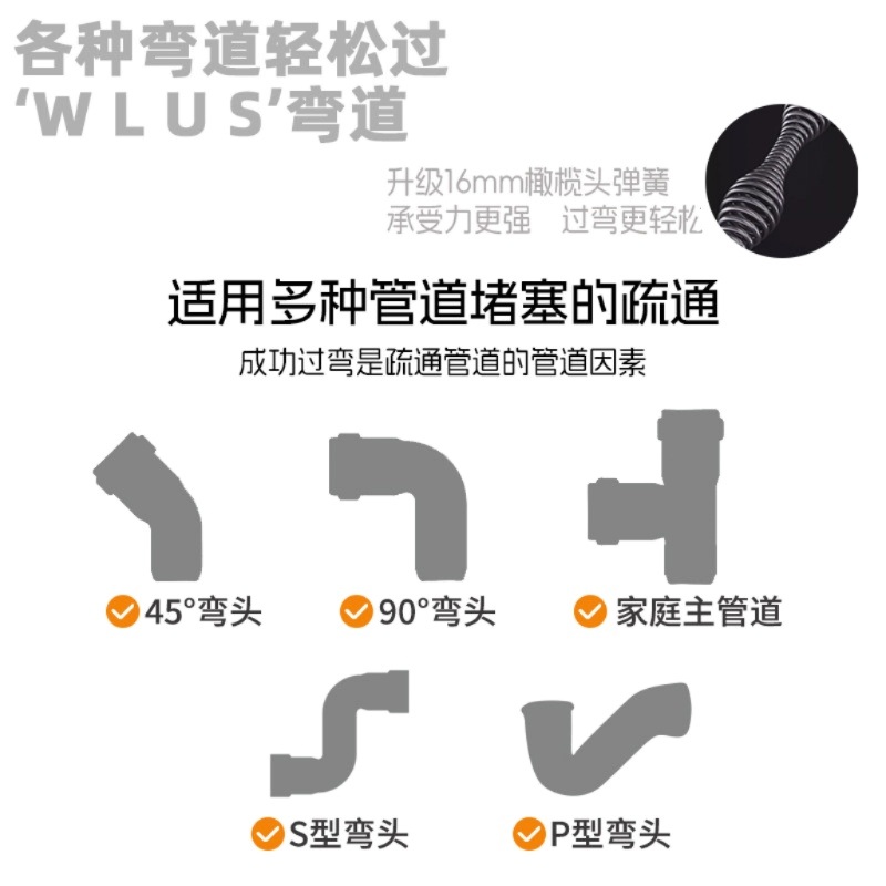 소형 하수구 뚫음 12V 충전식 무선 전동 드릴형 주방 욕실 배수구 이물질 막힘 제거 - 상세 이미지 5