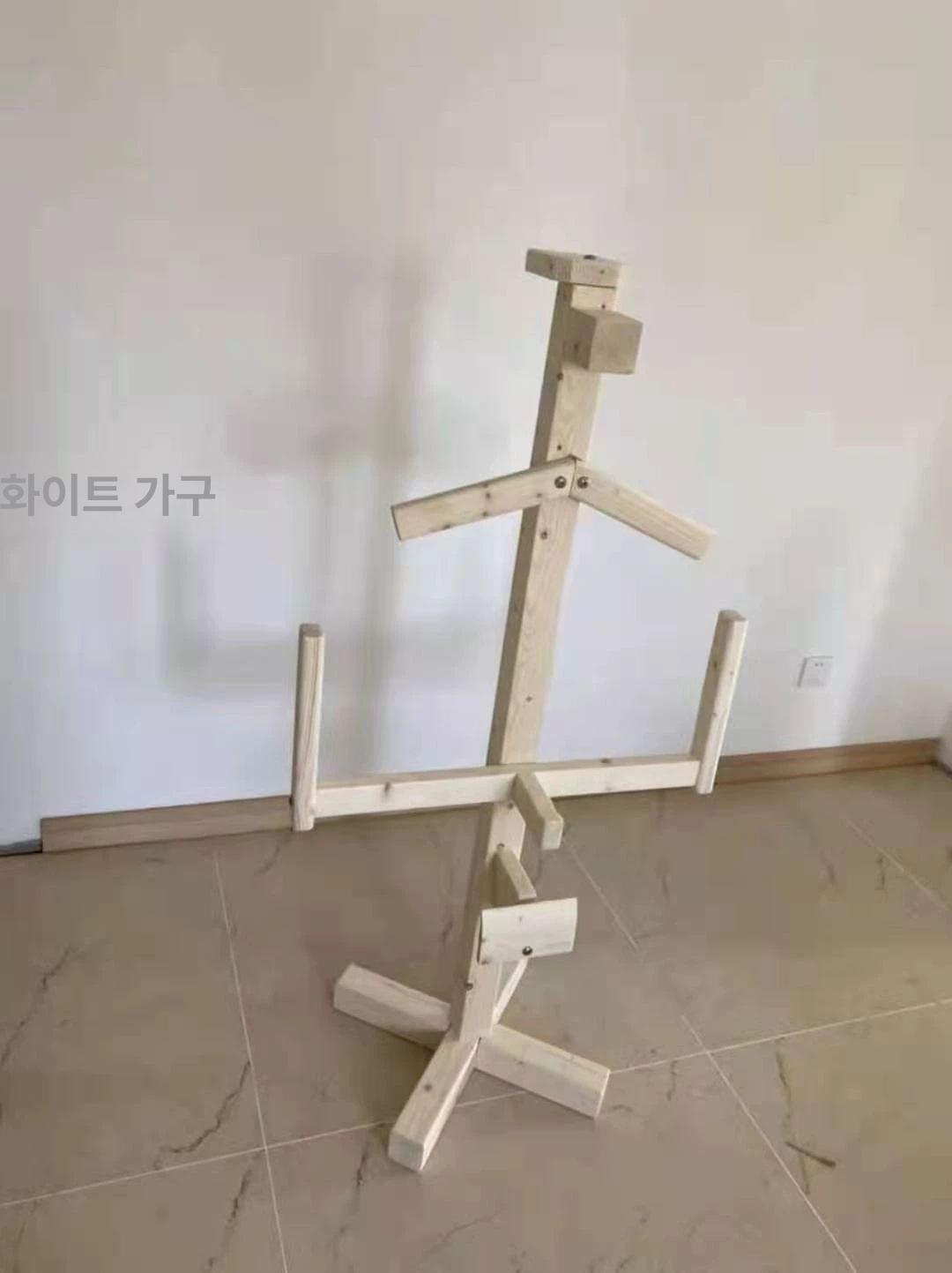 호구거치대 검도호구걸이 건조대 2단 행거 도장 보관 1.32m 높이 후면 설치 이중 칼꽂이 - 상세 이미지 5