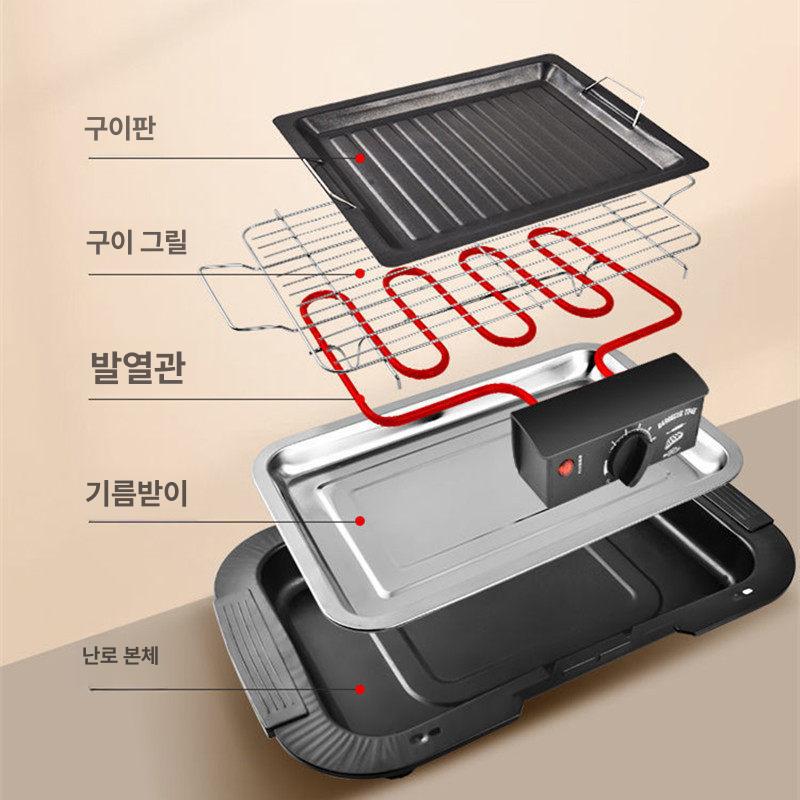 가정용 전기그릴 바베큐 실내 야외겸용 꼬치 구이기 캠핑 멀티 로스터 대형 - 상세 이미지 4