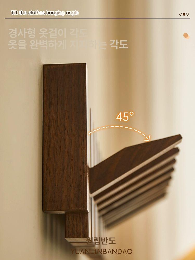 피아노 옷걸이 원목 접이식 벽걸이형 행거 우드 폴딩 가방걸이 벽면 - 상세 이미지 5