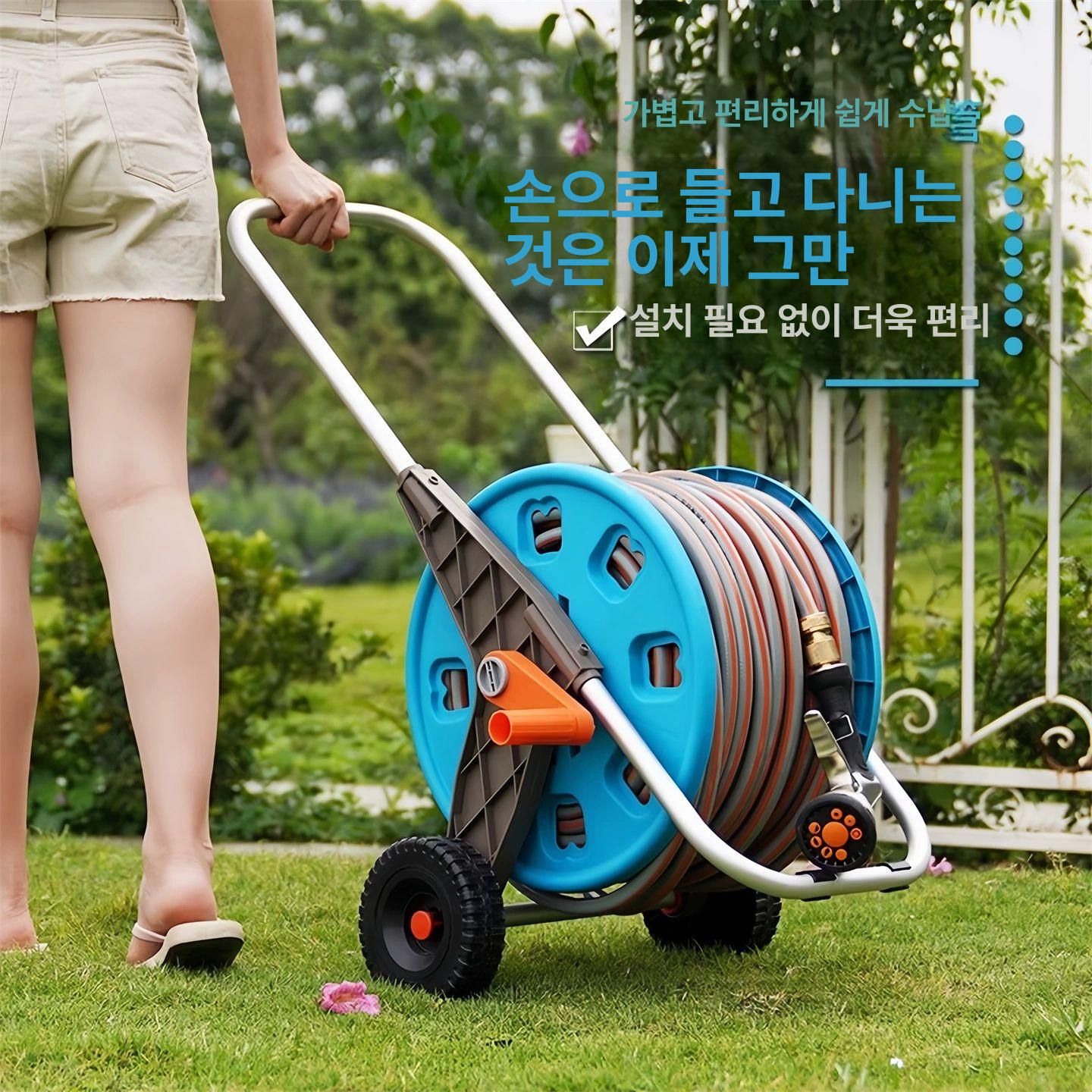 조경 호스릴 텃밭 농업용 원예 물뿌리개 미터 이동식 정원 화예 관수 릴 - 상세 이미지 2