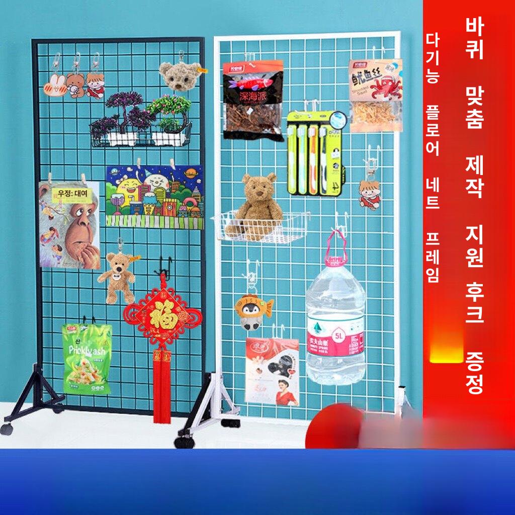 바퀴 진열대 이동식 파티션 메쉬망 전시용 양면 디스플레이랙 - 상세 이미지 2