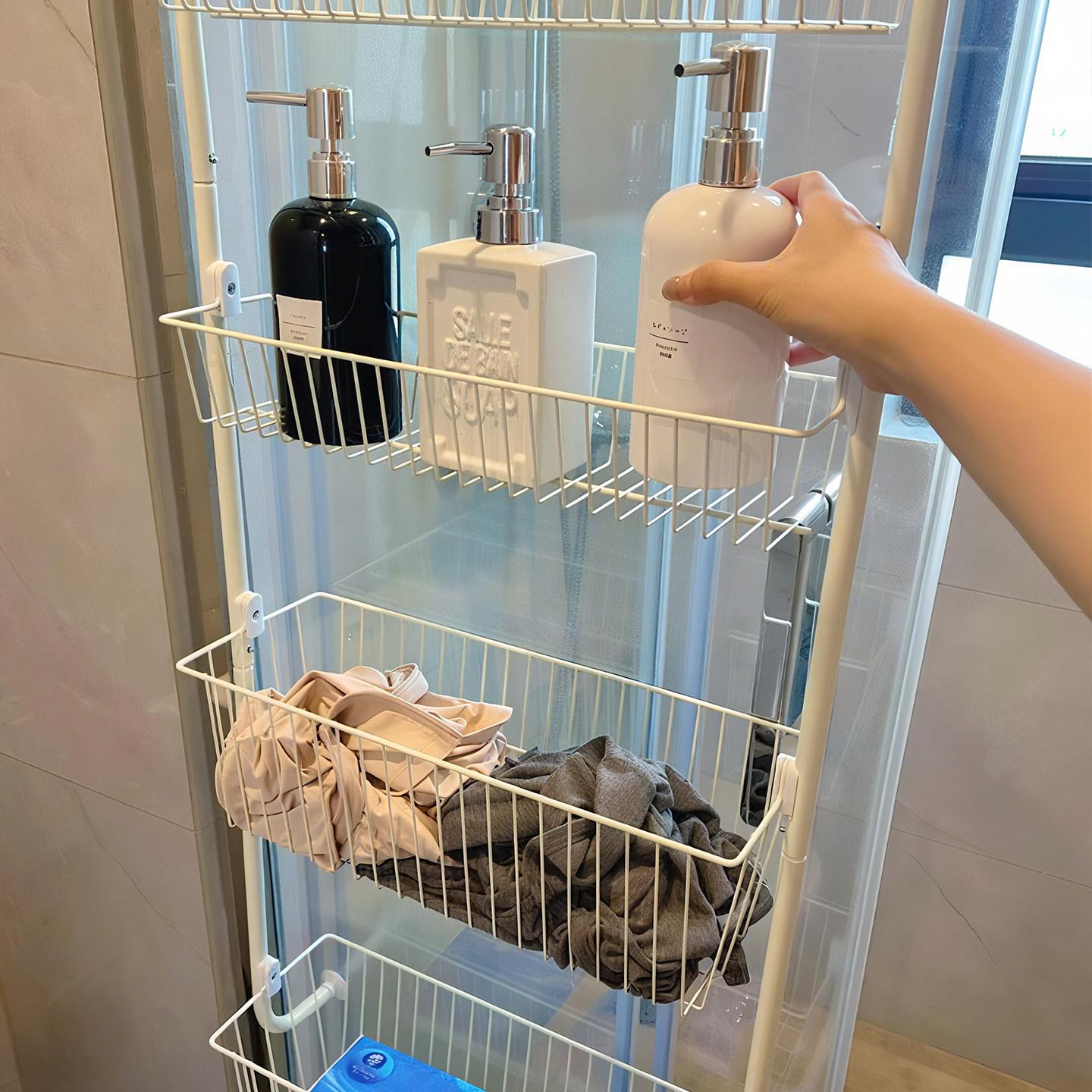 도어 선반 문걸이 세탁실 다용도 원룸 벽걸이 수납함 욕실 정리함 무타공 - 상세 이미지 2