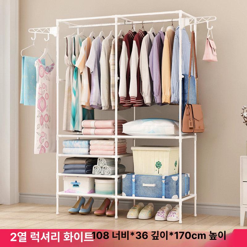 드레스룸 행거바 스탠드 폭좁은 양복걸이 확장형 옷걸이 바퀴없음 블랙 - 상세 이미지 2