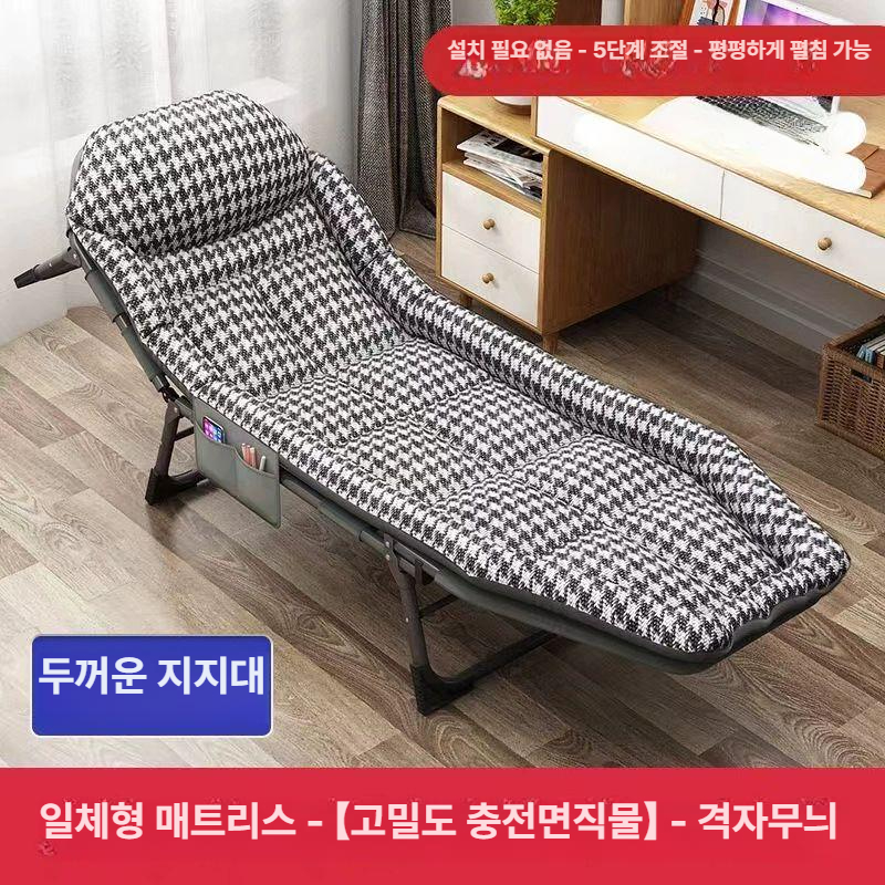 접이식 간이침대 1인용 이동식 폴딩 매트리스 사무실 낮잠 휴게 베드 컴팩트 - 상세 이미지 3