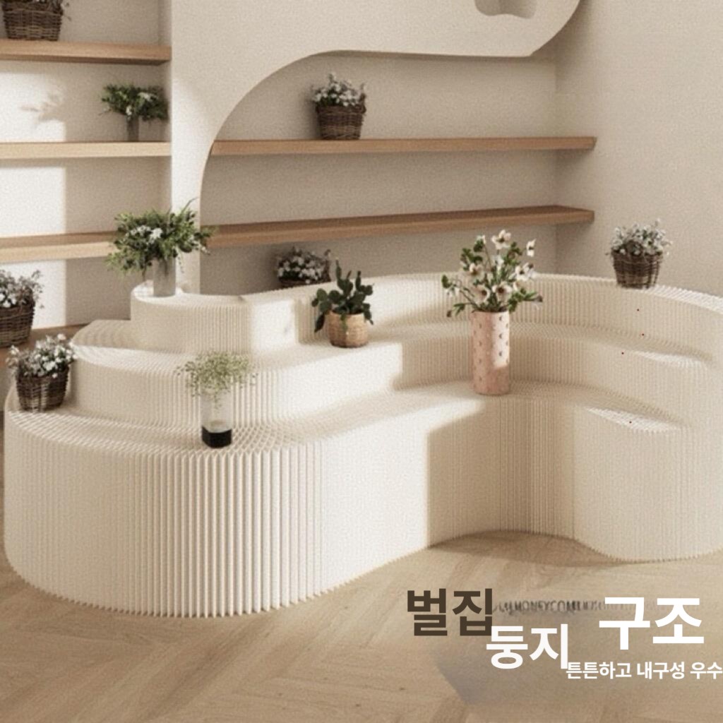 접이식 종이 전시대 파티션 행사 테이블 부스 가벽 원형 박람회 아트 작품전 매장 - 상세 이미지 2