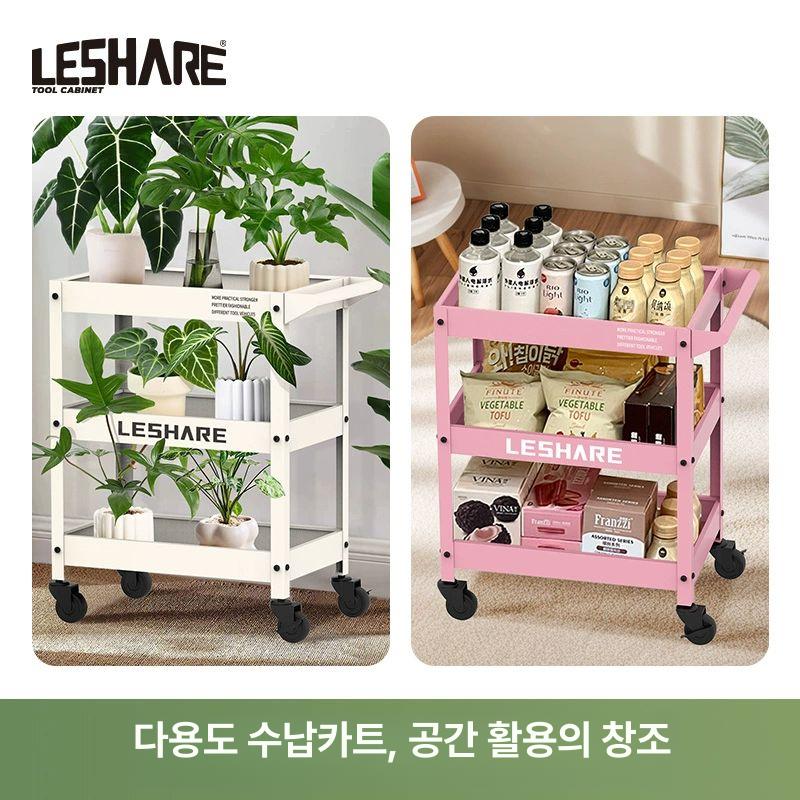 다용도 트롤리 튼튼한 메탈 3단 이동식 무소음 핸드카트 스틸 운반용 - 상세 이미지 2