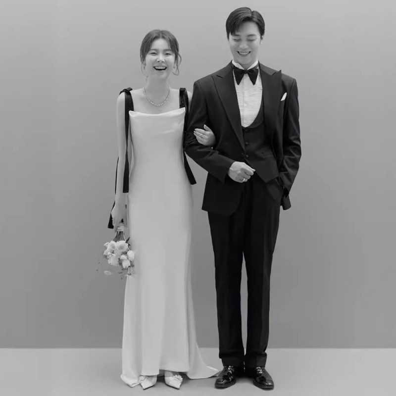 웨딩촬영 리본 드레스 이브닝 셀프웨딩 스냅촬영 2부 드레스 - 상세 이미지 5
