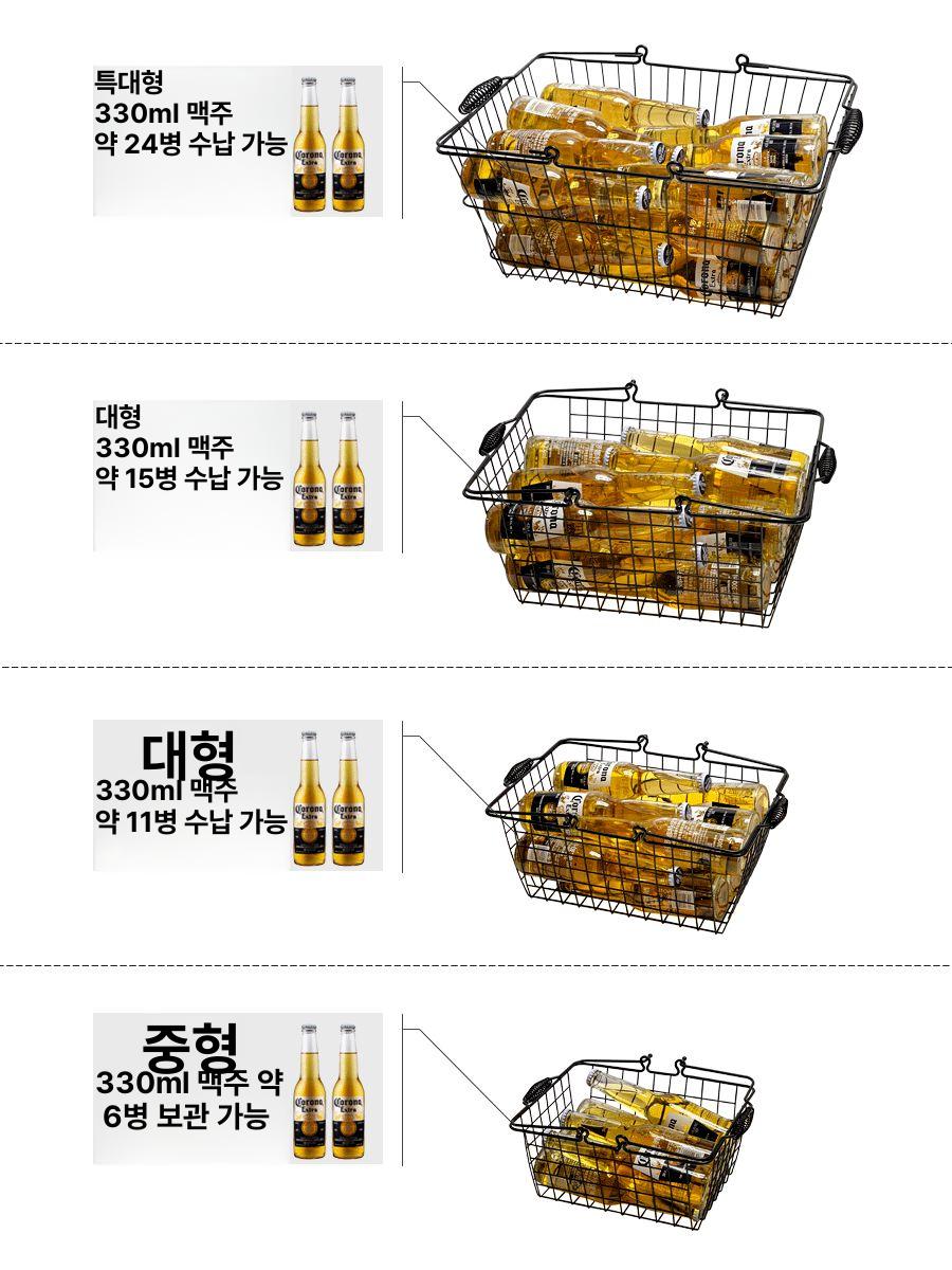 스테인리스 바구니 철제 수건보관함 이동식 네트망 손잡이 정리함 수납 - 상세 이미지 2