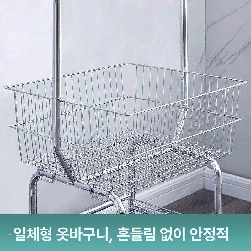 빨래 바구니 이동식 런드리 수납함 트롤리 장난감 세탁 바스켓 정리함 소품 철제 - 상세 이미지 2