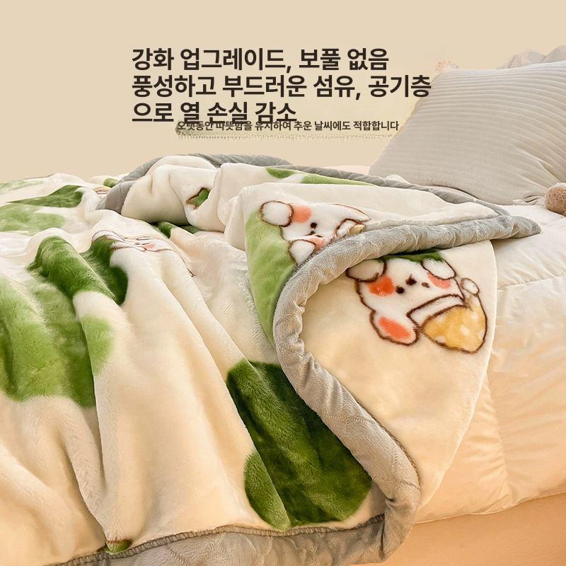 옛날밍크담요 할머니담요 레트로 감성 하트 투 하트 100cmx120cm 0.9kg - 상세 이미지 5