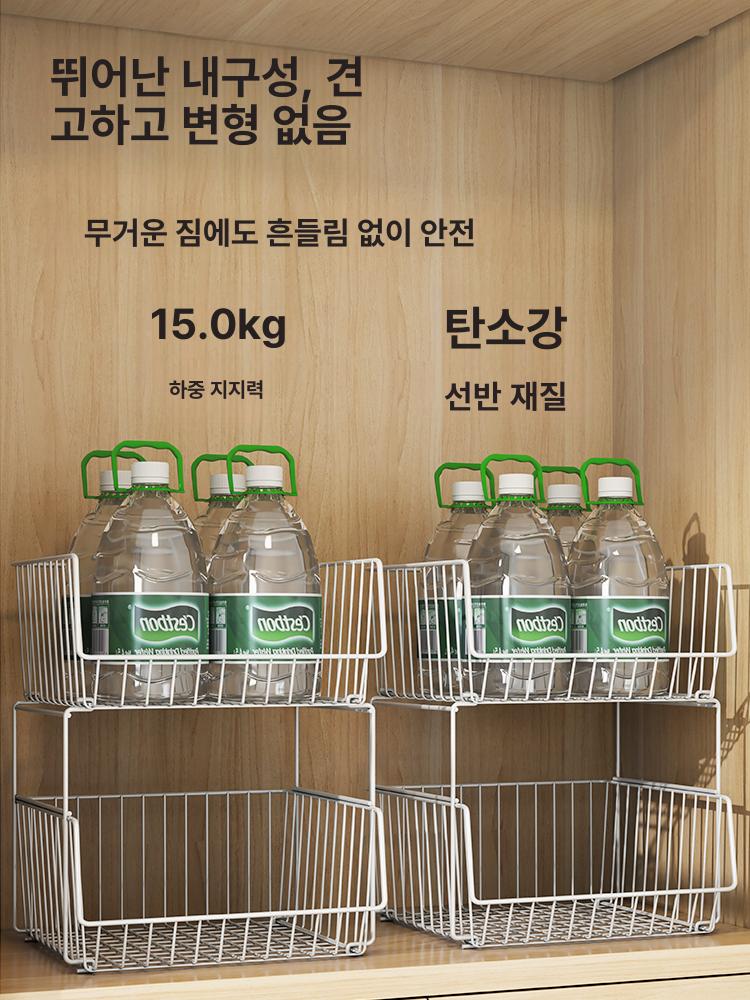 다용도 옷장 칸막이 수납함 파티션 높이 조절 화이트 대형 2칸 1 칸 0x0cm - 상세 이미지 4