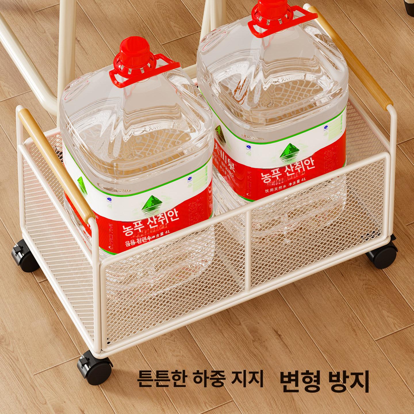 이동식 책가방 수납 가방정리 옷 대형 정리함 카트 박스 화이트 중형 바퀴 포함 - 상세 이미지 3