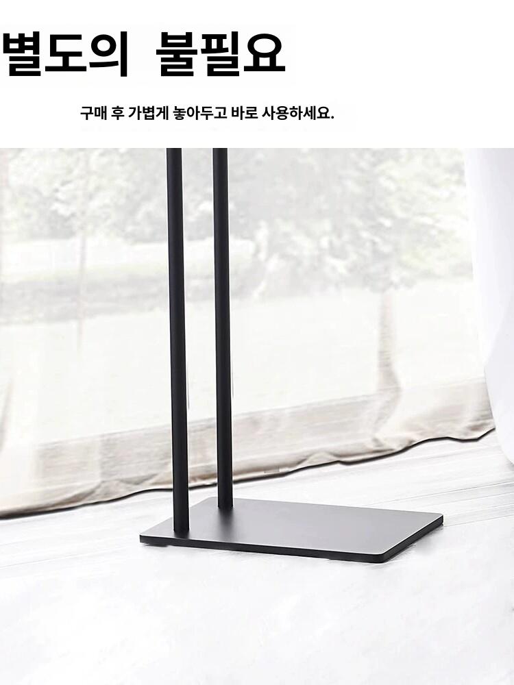 심플 타월걸이 화장실 수건스탠드 욕실 더블 선반대 건조대 대리석 마블패턴 - 상세 이미지 4