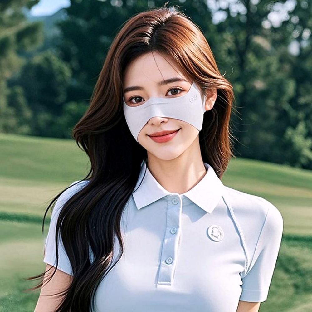 여성 골프 광대 기미방지 마스크 냉감 하프 스포츠 - 상세 이미지 3