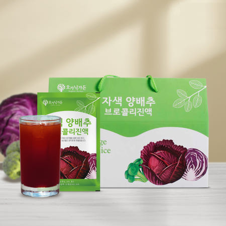오가닉가든 자색양배추 브로컬리진액 90ml 30포 x 1개 착즙 명절선물 건강주스 음료 H
