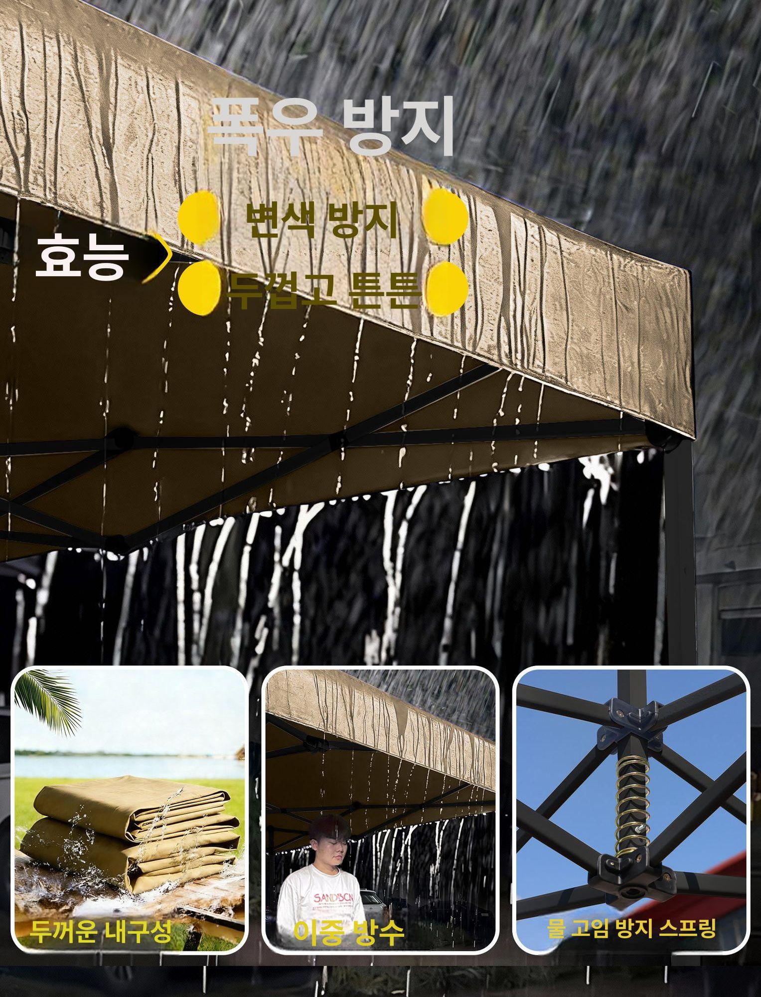 행사용천막 야외 텐트 그늘 햇빛가림막 바람막이 주차장 캐노피 투명 옥상 접이식 34.5m - 상세 이미지 3