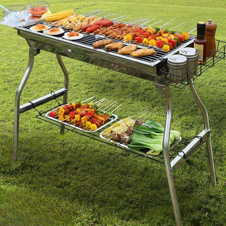 대형 바베큐그릴 야외용 캠핑 스테인리스 숯불구이 화로대 BBQ 스탠드형 - 상품 이미지