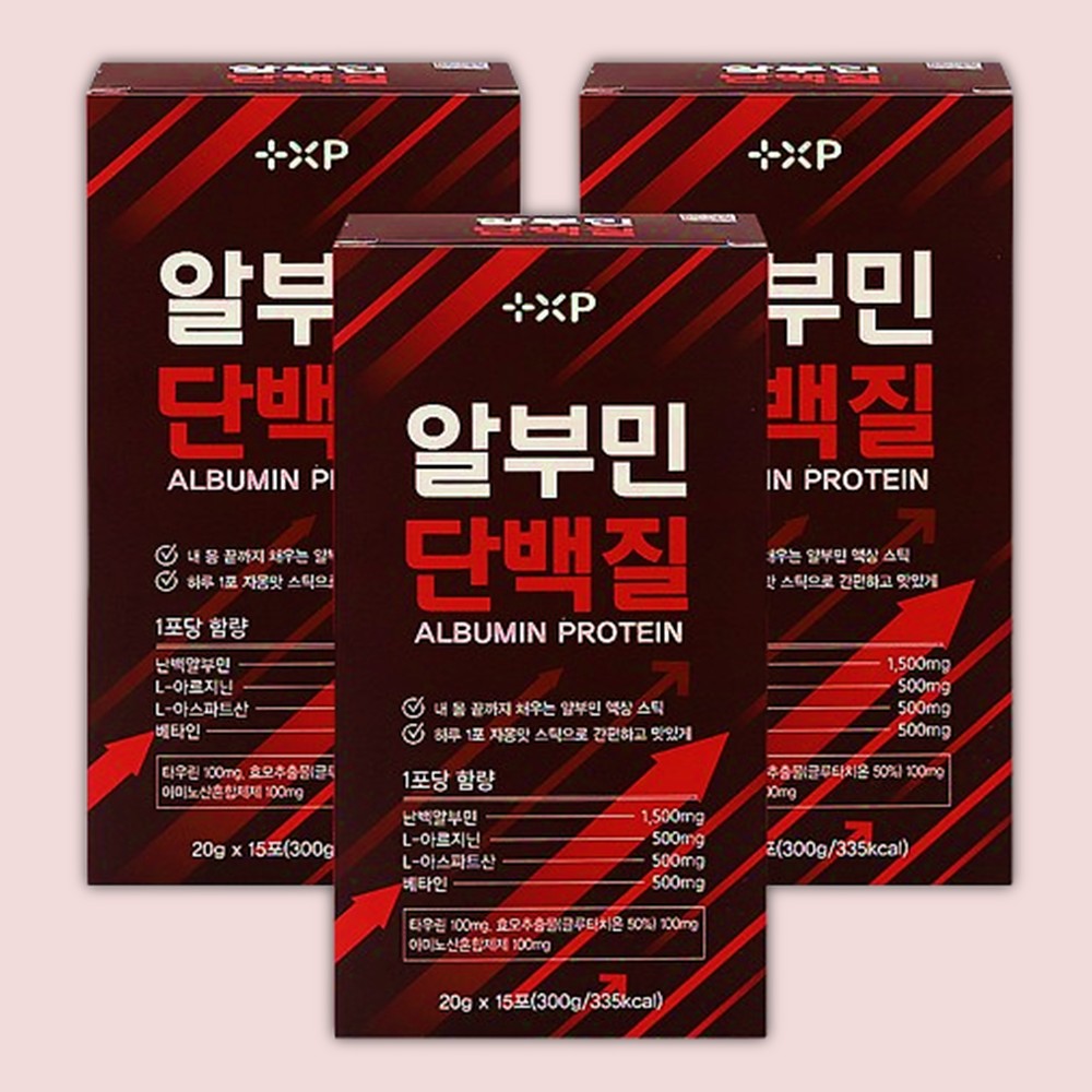 마시는 액상 난백 알부민 단백질 보충 고순도 프리미엄 피로회복 아르기닌 자몽, 15포, 3개 - 상품 이미지