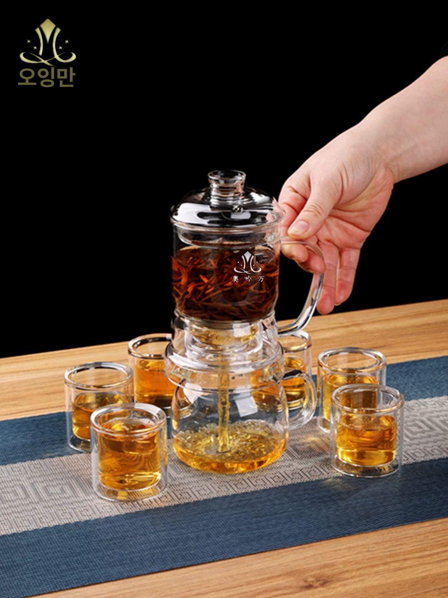 찻주전자 티 딤딤섬티팟 인퓨져 세트 자동 티포트 클래식 가정용 보온 티팟 다기 주전자 이미지 6