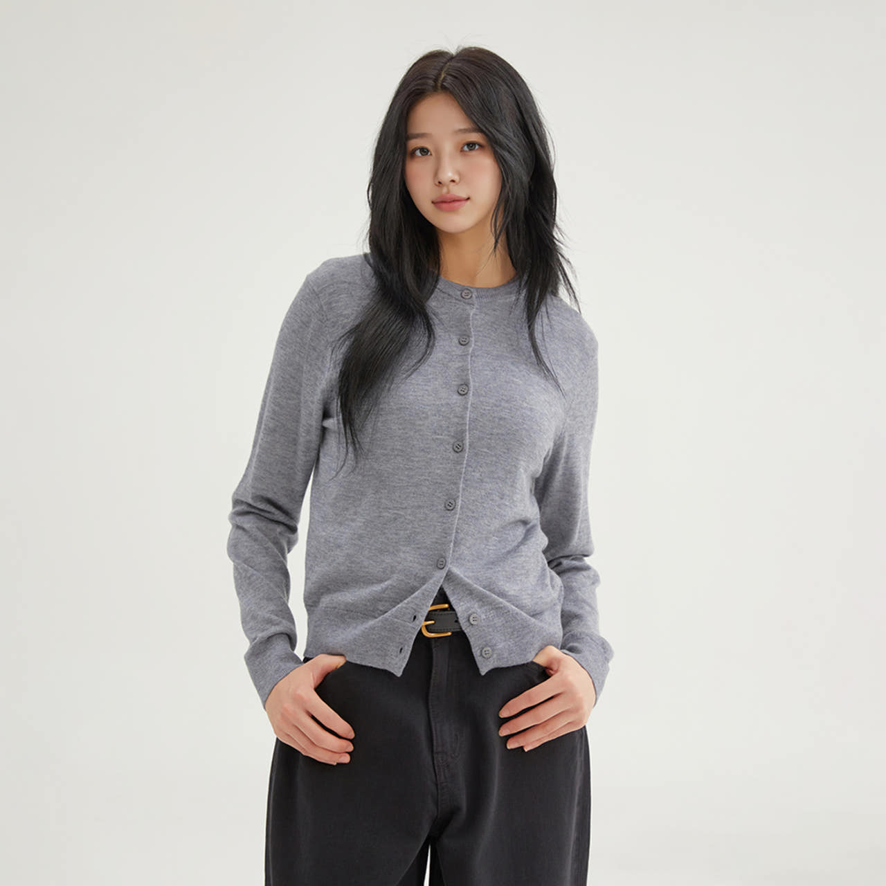 [N배송][메리노울블렌드] 스파오 여성 라운드넥 카디건 SPCKG23WS1 이미지 3