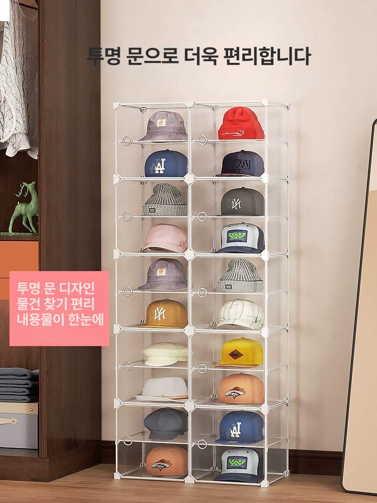 캡 수납함 모자 보관 투명 진열대 정리함 조립식 디스플레이 거치대 선반 - 상세 이미지 2
