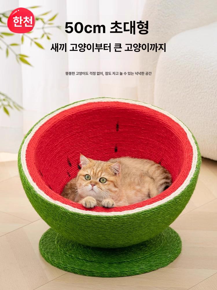 반려묘 여름 용품 매트 숨숨집 냥이침대 수박 고양이 애견 소파 방석 쿠션 강아지 하우스 - 상세 이미지 2