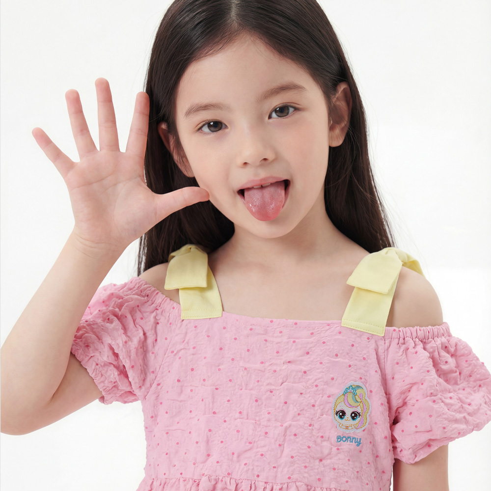 티니핑 원피스 여아 어린이 플레어 리본 자매룩 샤 봄 여름 옷 공주 생일 드레스 이미지 7