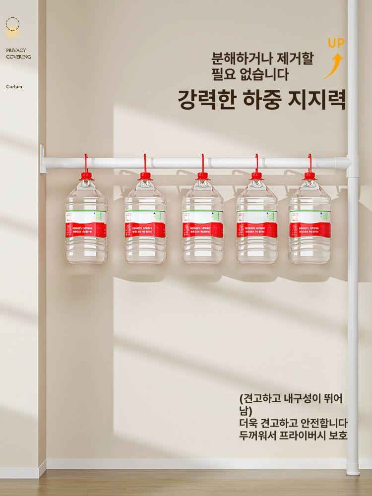 공간분리 파티션 무타공 행거형 칸막이 원룸 가벽 병풍 사무실 커튼 이동식 조립 - 상세 이미지 5