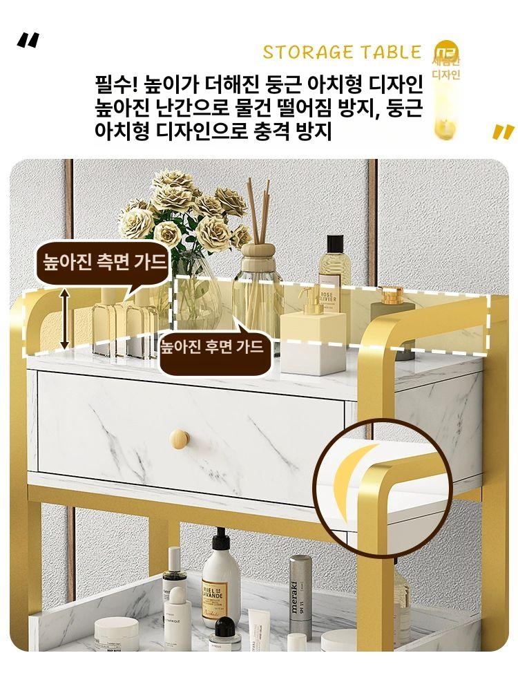 미용실 왜건 카트 샵 도구 수납 헤어샵 웨건 원목 피부샵 미용기기 정리대 주방 - 상세 이미지 2