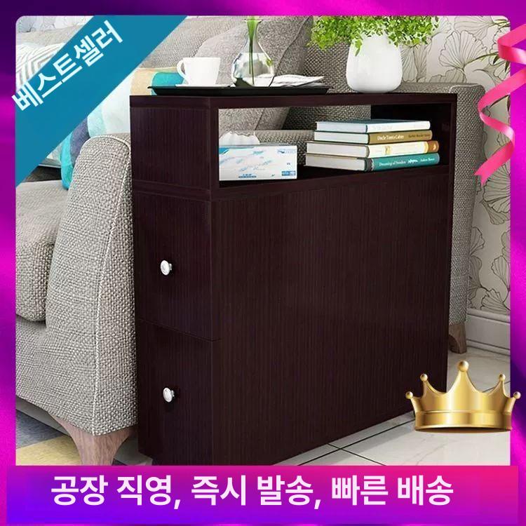 슬라이딩 수납장 틈새 다용도 서랍장 미닫이 얇은 사이드 폭좁은 정리함 랙 - 상세 이미지 4