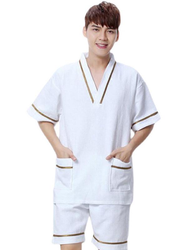 찜질복 가운 숯가마 업소용 사우나복 땀복 빅사이즈 커플 핑크 와플 여성용 xl - 상세 이미지 5