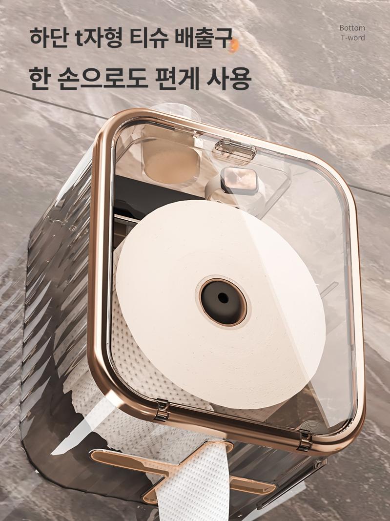 투명 디스펜서 점보롤 티슈 화장지 휴지걸이 화장실 롤페이퍼 벽걸이 대용량 홀더 - 상세 이미지 3