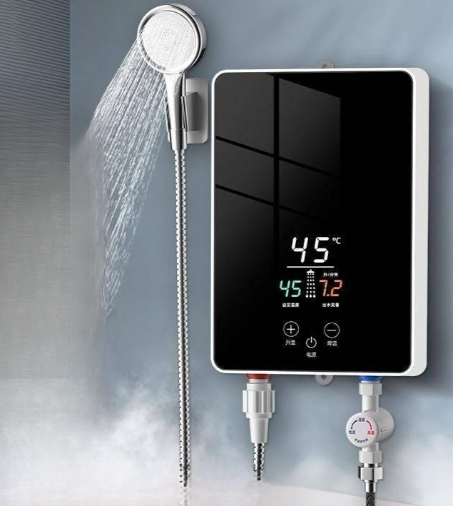 전기 순간 샤워 무타공 온수기 벽걸이 즉시가열 3.5KW 부스터 샤워 누수 보호 플러그 - 상품 이미지