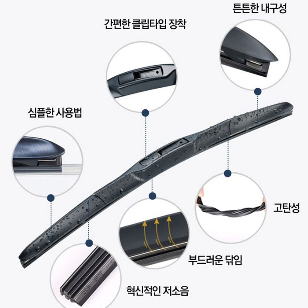 하이브리드 와이퍼 관절와이퍼 윈도 브러쉬 자동차용 박대표마켓 - 상세 이미지 3