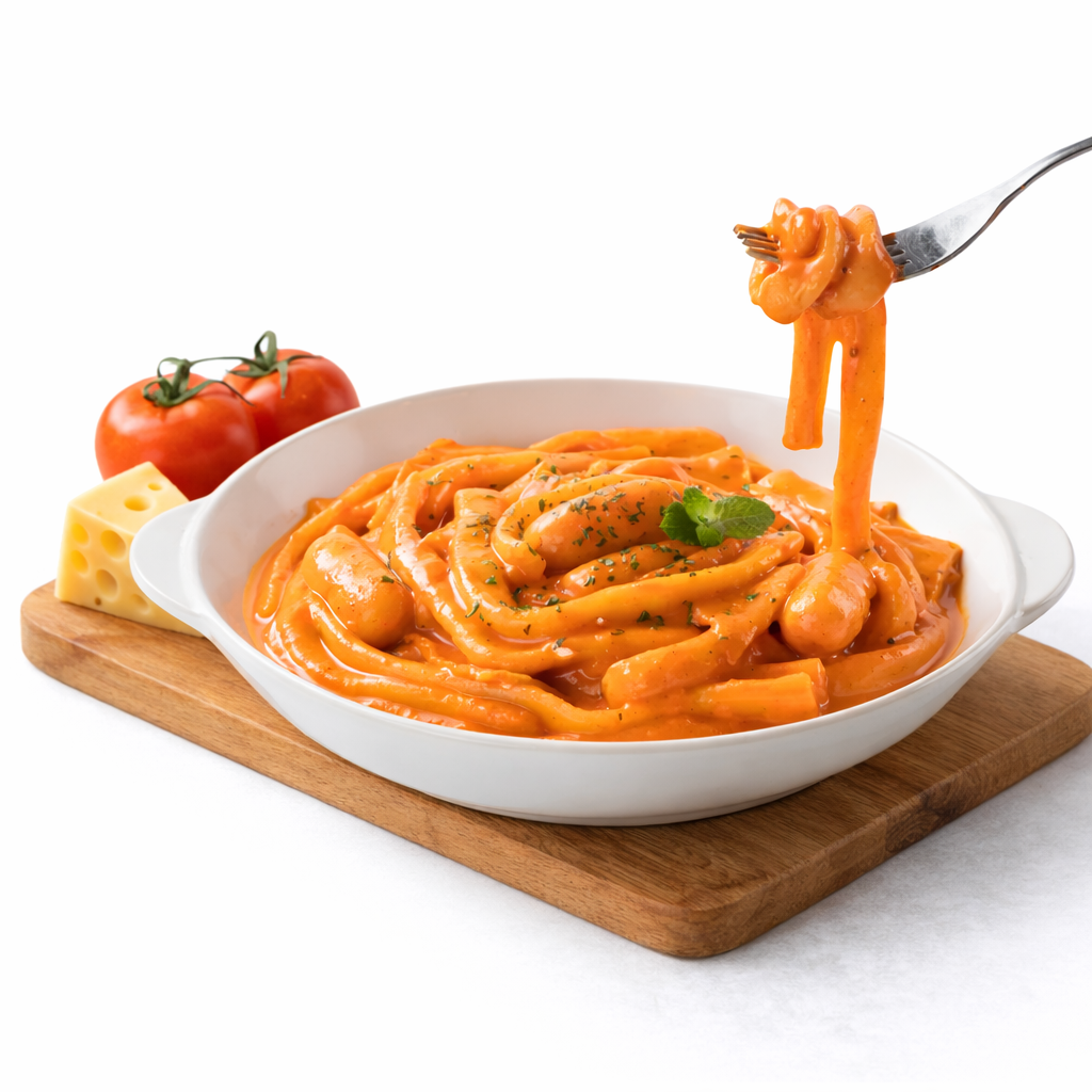 후루룩 로제 떡볶이 밀키트 2~3인분 로제 간편조리 길쭉한 밀떡 - 상품 이미지