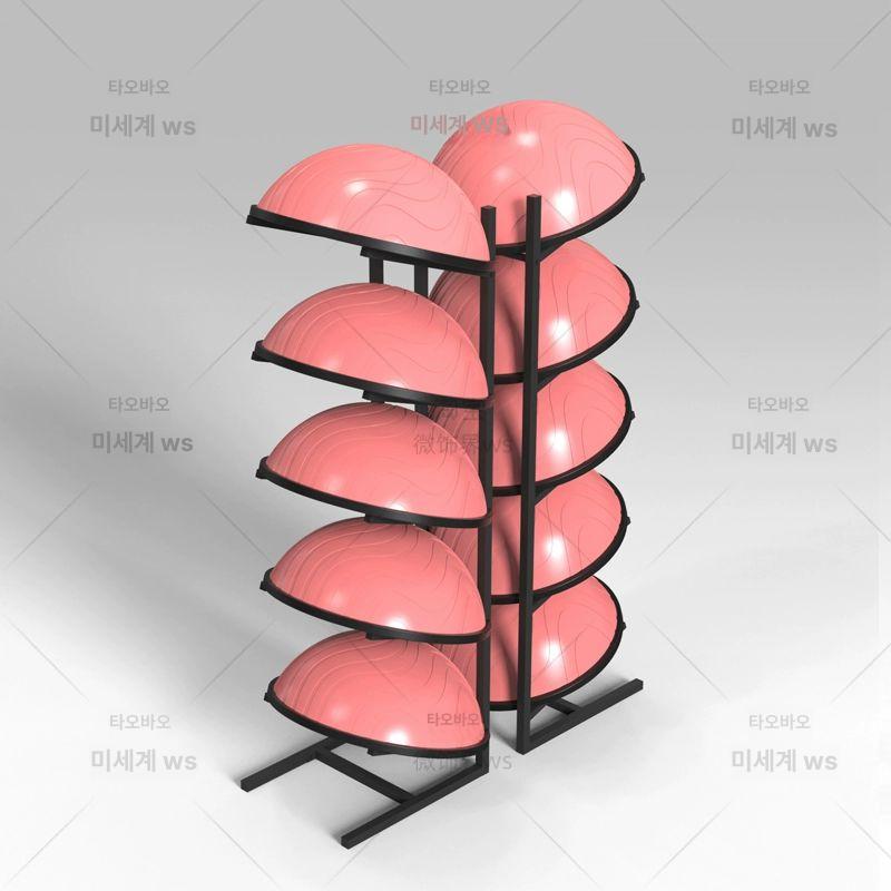 짐볼 수납대 요가볼 하프 밸런스볼 랙 헬스장 필라테스 피트니스 홀더 보관함 - 상세 이미지 4