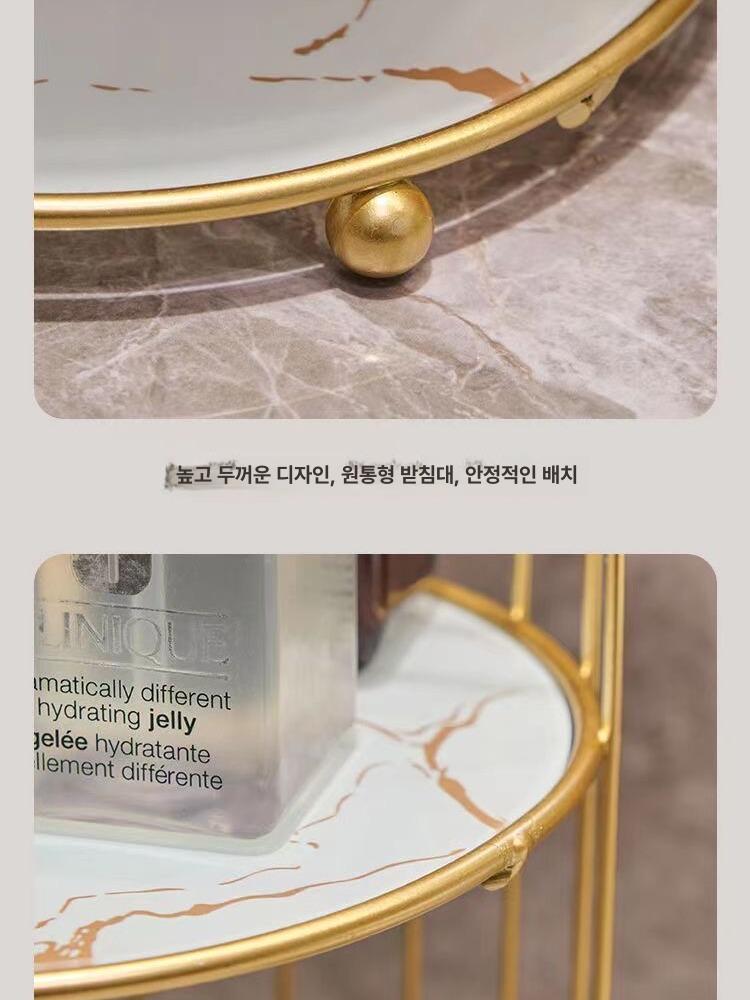화장품 트레이 2단 수납 정리함 보관함 전시대 플레이팅 코스메틱 선반 케이스 - 상세 이미지 5