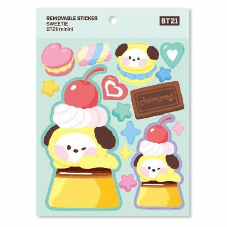 다이어리꾸미기스티커 BT21 리무버블 스티커 스위티