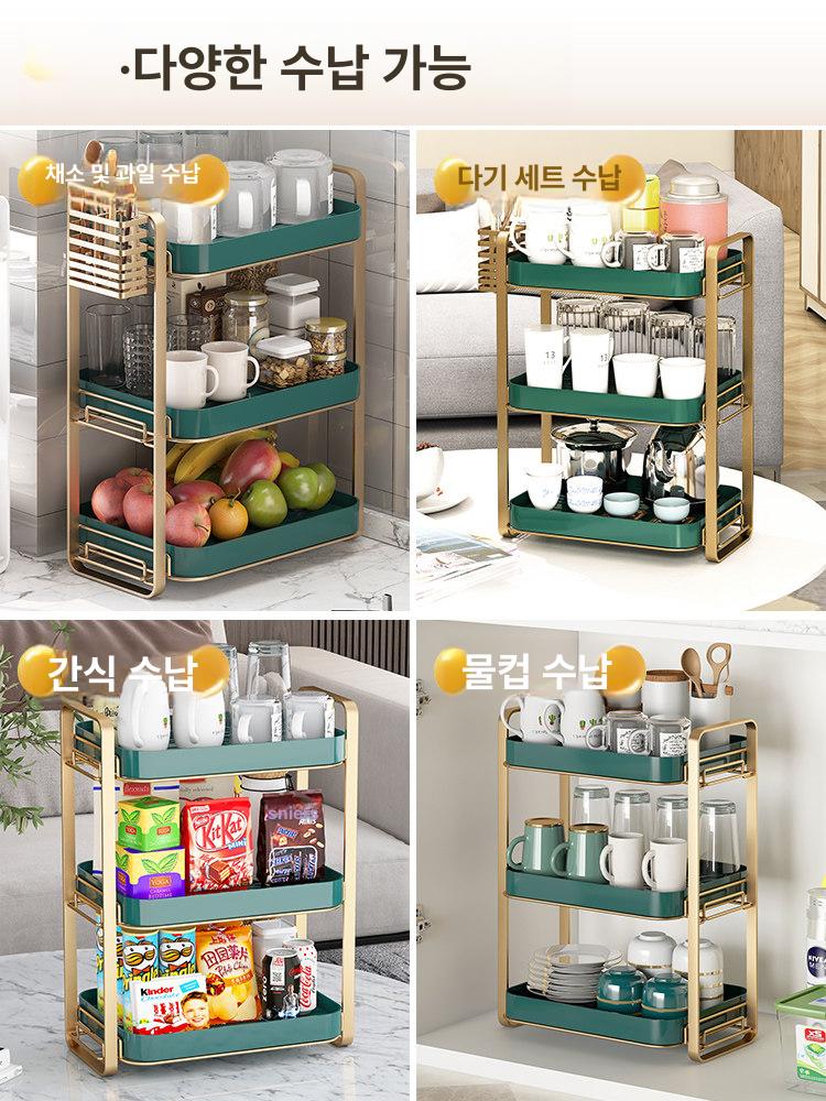3단 식기건조대 씽크대 그릇 컵 물빠짐 스테인리스 기둥식 주방용품 건조 수납 랙 - 상세 이미지 4