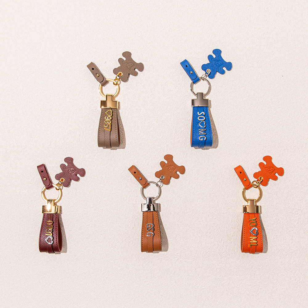 장식 이니셜 가죽 키링 커플 선물 결혼 답례품 자동차 키홀더 이미지 8