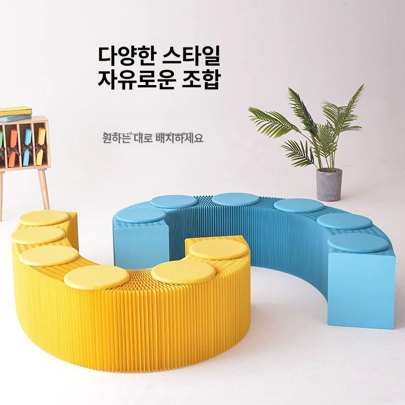 대형 벤치 곡면 소파 휴대용 간이 이동식 좌석 야외 실내 가구 인테리어 - 상세 이미지 4