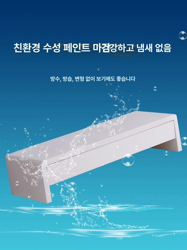 듀얼모니터 거치대 서랍형 데스크탑 랙 원목 수납함 트럼펫 정리함 - 상세 이미지 4